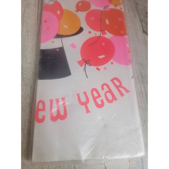 New year vintage paper table cloth holiday decor xmas balloons - Picture 2 of 6